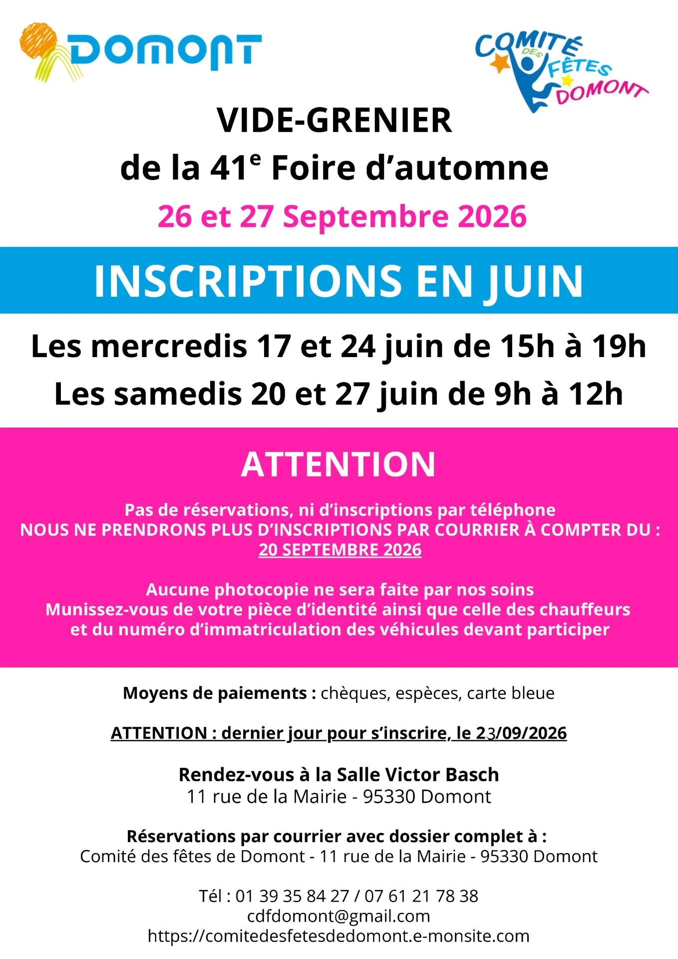 2026 vide grenier inscription juin
