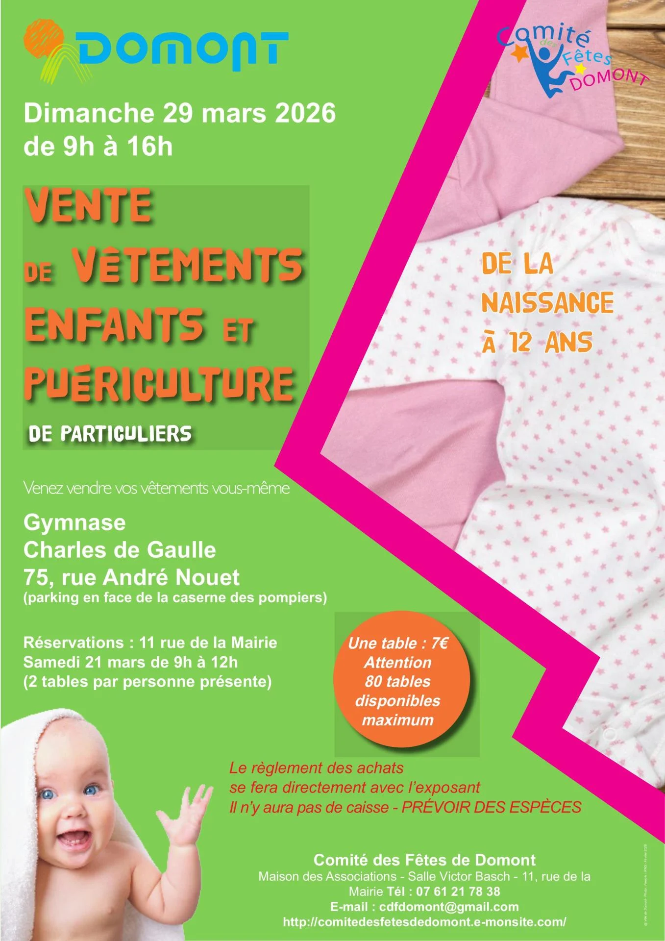 Affiche vente puericulture 29 mars 2026